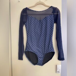 Bal Togs Blue long sleeve leotard, new with tags size adult medium
